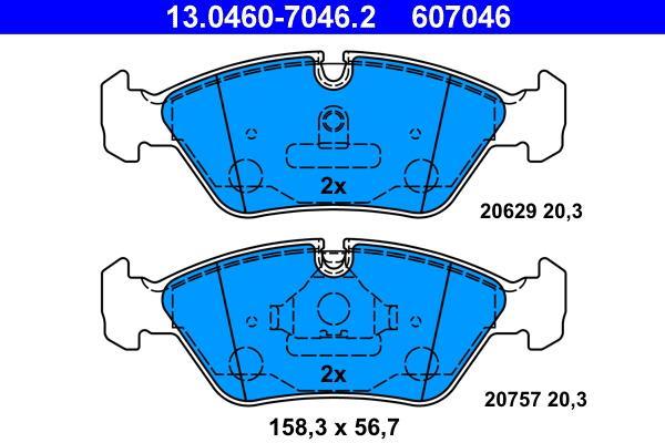 Jogo de 4 pastilhas de travão ATE ref. 13.0460-7046.2