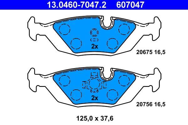 Jeu de 4 plaquettes de frein ATE ref. 13.0460-7047.2