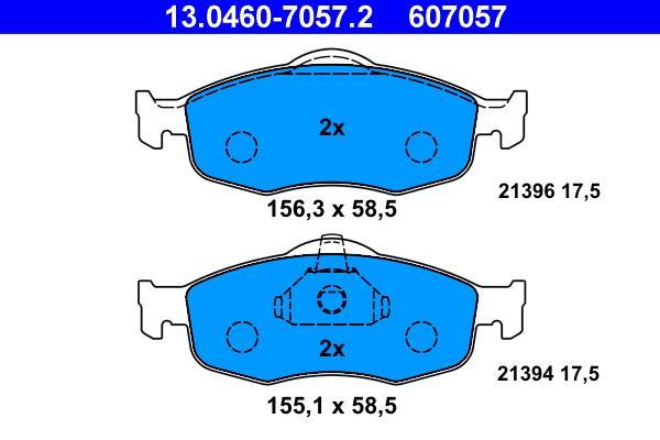 Jeu de 4 plaquettes de frein ATE ref. 13.0460-7057.2