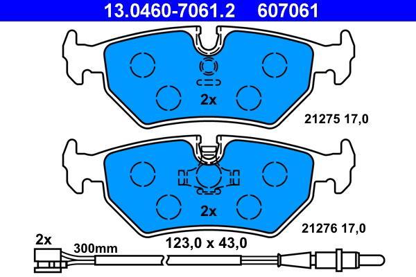 Jeu de 4 plaquettes de frein ATE ref. 13.0460-7061.2