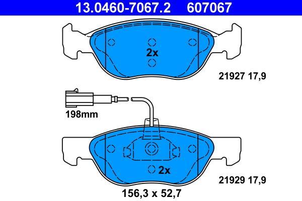 Jeu de 4 plaquettes de frein ATE ref. 13.0460-7067.2