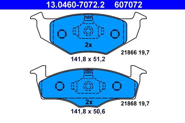 Jeu de 4 plaquettes de frein ATE ref. 13.0460-7072.2