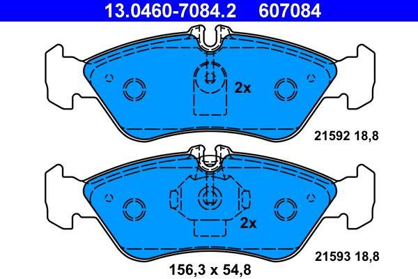 Jeu de 4 plaquettes de frein ATE ref. 13.0460-7084.2