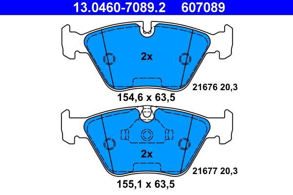 Jeu de 4 plaquettes de frein ATE ref. 13.0460-7089.2