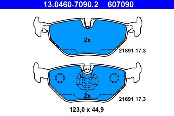 Jeu de 4 plaquettes de frein ATE ref. 13.0460-7090.2