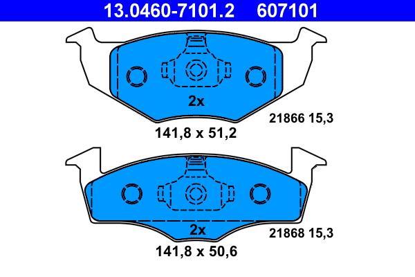 Jeu de 4 plaquettes de frein ATE ref. 13.0460-7101.2