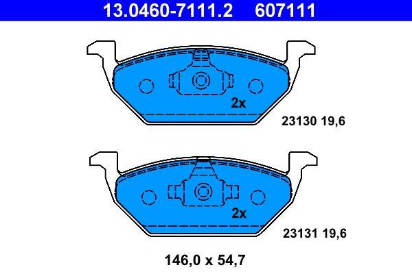 Jeu de 4 plaquettes de frein ATE ref. 13.0460-7111.2