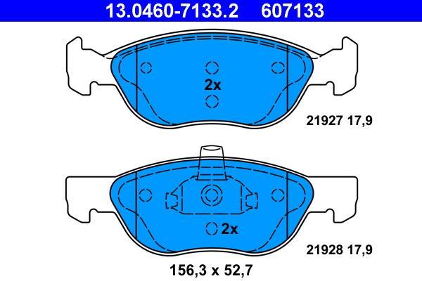 Jeu de 4 plaquettes de frein ATE ref. 13.0460-7133.2