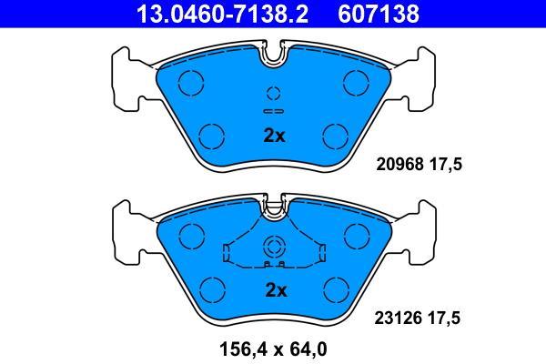 Jeu de 4 plaquettes de frein ATE ref. 13.0460-7138.2