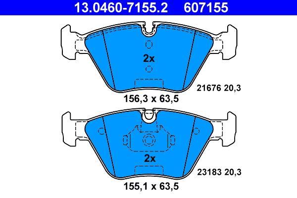 Jeu de 4 plaquettes de frein ATE ref. 13.0460-7155.2