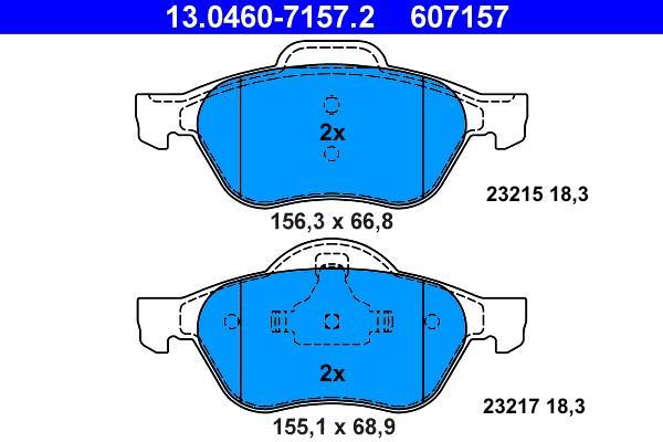 Jeu de 4 plaquettes de frein ATE ref. 13.0460-7157.2