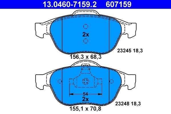 Jeu de 4 plaquettes de frein ATE ref. 13.0460-7159.2