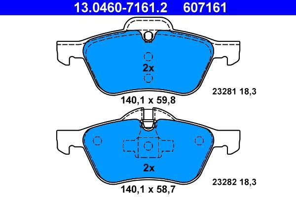 Jeu de 4 plaquettes de frein ATE ref. 13.0460-7161.2