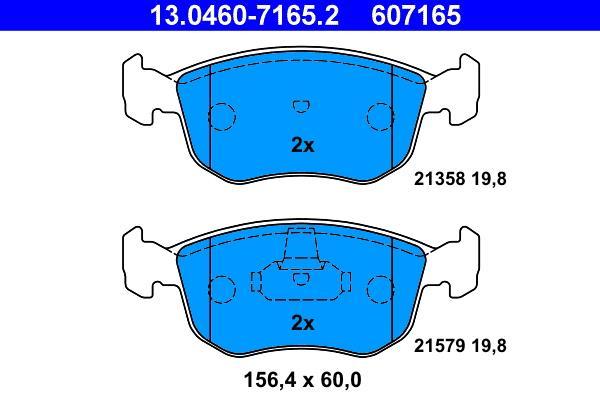 Jeu de 4 plaquettes de frein ATE ref. 13.0460-7165.2