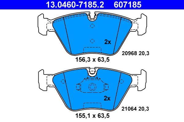 Jeu de 4 plaquettes de frein ATE ref. 13.0460-7185.2