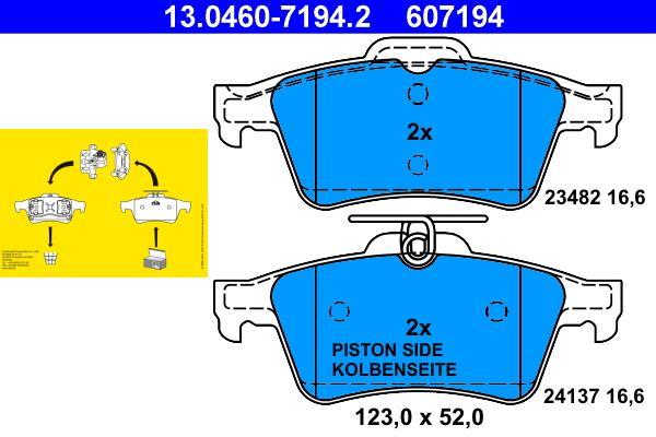 Jeu de 4 plaquettes de frein ATE ref. 13.0460-7194.2