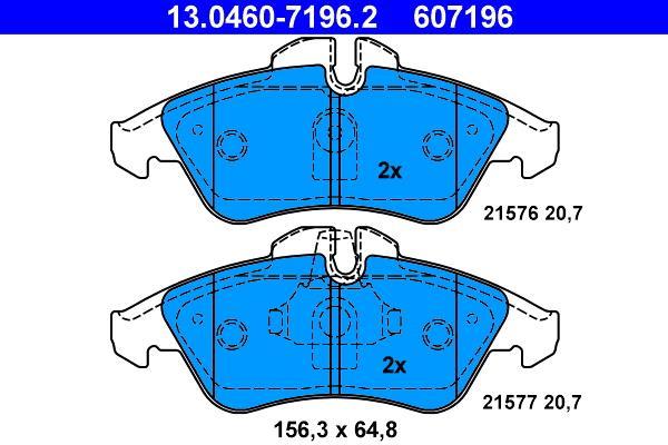 Jeu de 4 plaquettes de frein ATE ref. 13.0460-7196.2