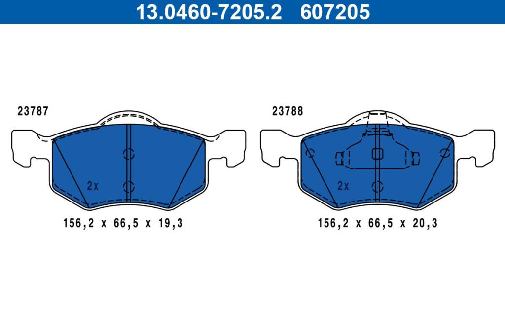 Jeu de 4 plaquettes de frein ATE ref. 13.0460-7205.2