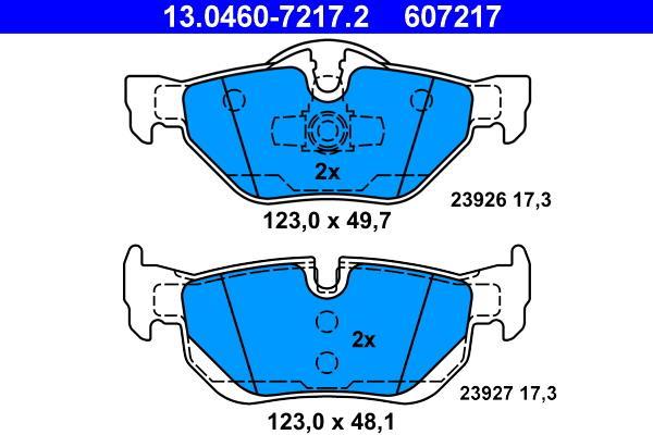 Jeu de 4 plaquettes de frein ATE ref. 13.0460-7217.2