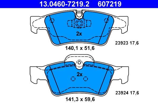 Jeu de 4 plaquettes de frein ATE ref. 13.0460-7219.2