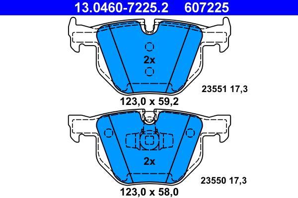 Jeu de 4 plaquettes de frein ATE ref. 13.0460-7225.2