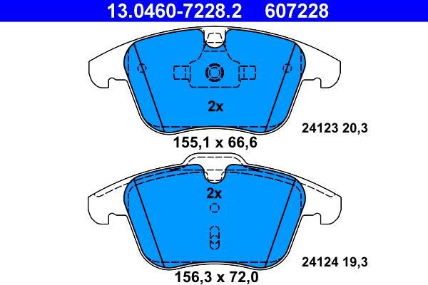 Jeu de 4 plaquettes de frein ATE ref. 13.0460-7228.2