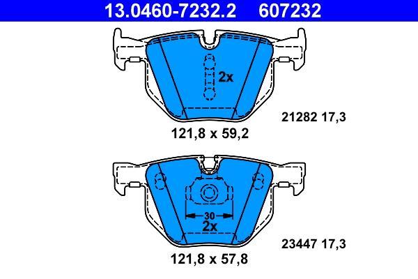 Jeu de 4 plaquettes de frein ATE ref. 13.0460-7232.2