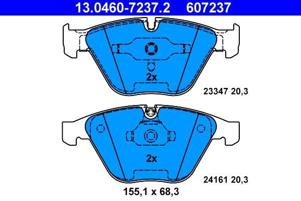 Jeu de 4 plaquettes de frein ATE ref. 13.0460-7237.2