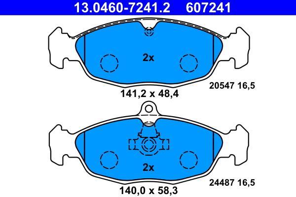 Jeu de 4 plaquettes de frein ATE ref. 13.0460-7241.2