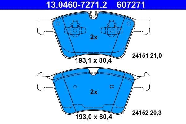 Jeu de 4 plaquettes de frein ATE ref. 13.0460-7271.2