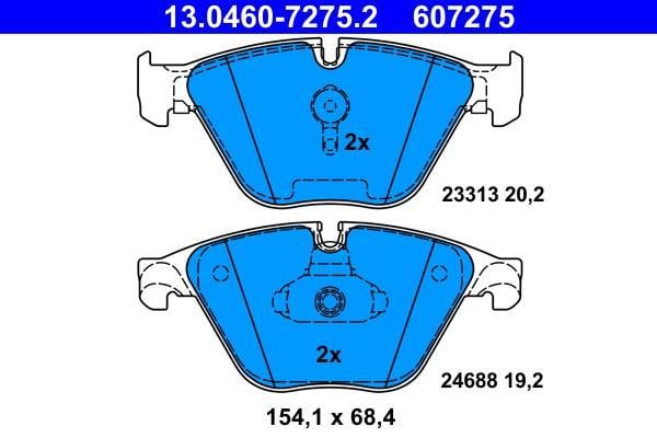 Jeu de 4 plaquettes de frein ATE ref. 13.0460-7275.2