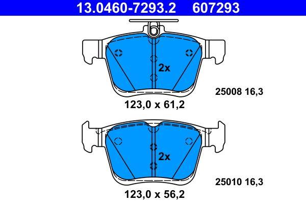 Jeu de 4 plaquettes de frein ATE ref. 13.0460-7293.2
