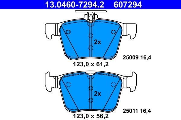Jeu de 4 plaquettes de frein ATE ref. 13.0460-7294.2