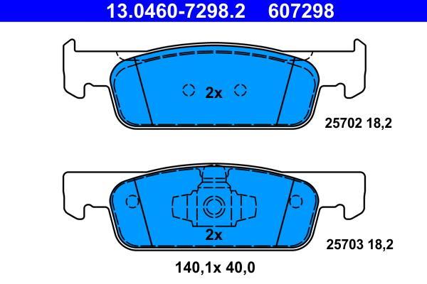 Jeu de 4 plaquettes de frein ATE ref. 13.0460-7298.2