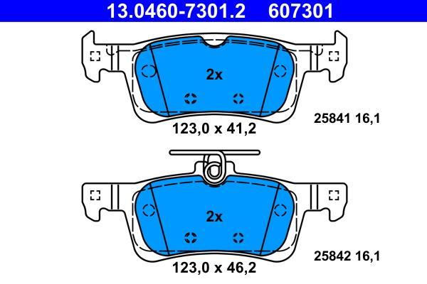 Jeu de 4 plaquettes de frein ATE ref. 13.0460-7301.2