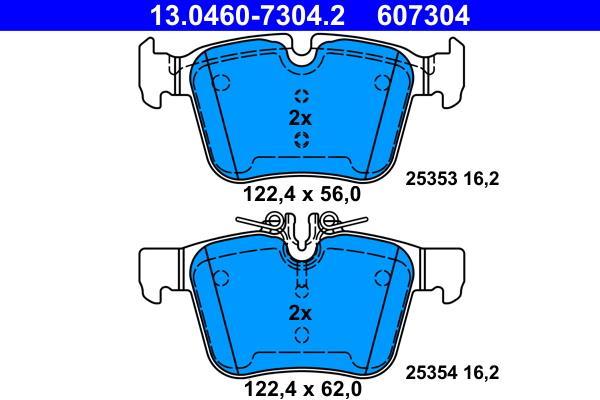 Jeu de 4 plaquettes de frein ATE ref. 13.0460-7304.2