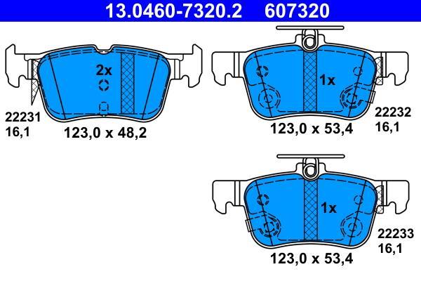 Jeu de 4 plaquettes de frein ATE ref. 13.0460-7320.2