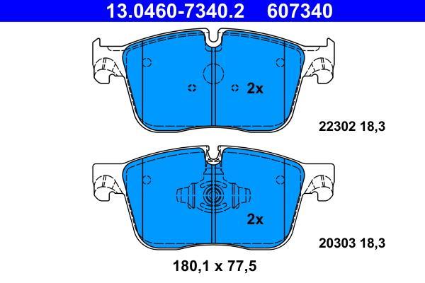 Jeu de 4 plaquettes de frein ATE ref. 13.0460-7340.2