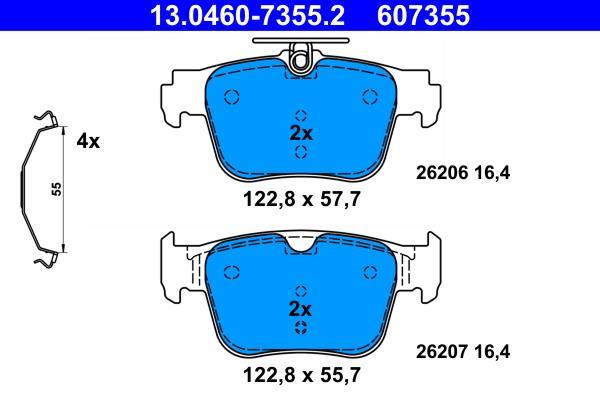 Jeu de 4 plaquettes de frein ATE ref. 13.0460-7355.2
