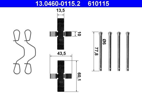Kit acessórios de pastilhas de travão ATE ref. 13.0460-0115.2