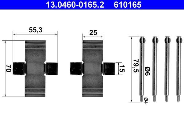 Kit d'accessoires pour plaquette de frein à disque ATE ref. 13.0460-0165.2