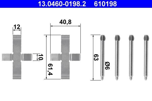 Kit d'accessoires pour plaquette de frein à disque ATE ref. 13.0460-0198.2