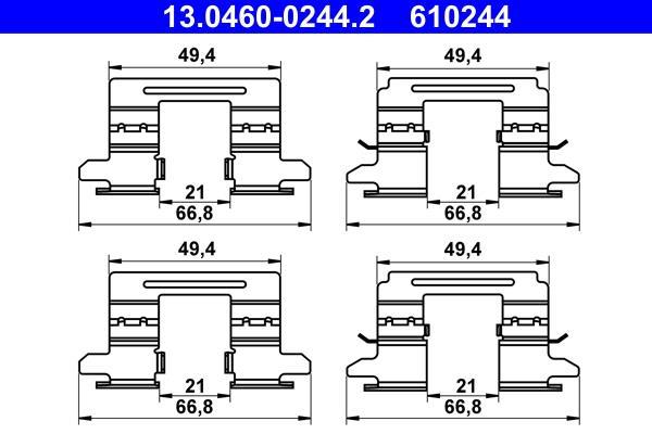 Kit d'accessoires pour plaquette de frein à disque ATE 13.0460-0244.2