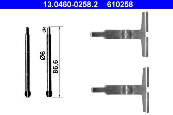 Kit acessórios de pastilhas de travão ATE ref. 13.0460-0258.2