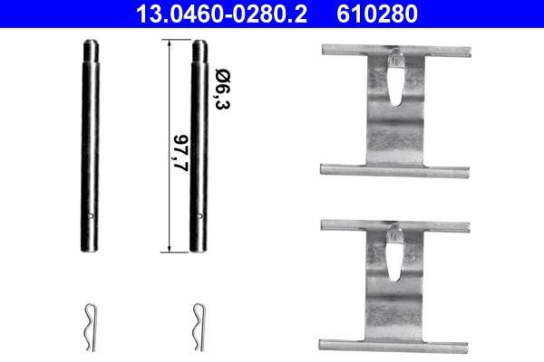Kit d'accessoires pour plaquette de frein à disque ATE ref. 13.0460-0280.2