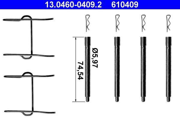Kit d'accessoires pour plaquette de frein à disque ATE ref. 13.0460-0409.2