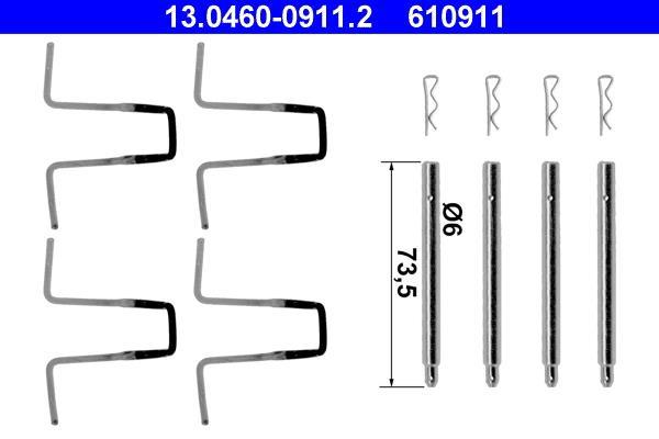 Kit d'accessoires pour plaquette de frein à disque ATE ref. 13.0460-0911.2