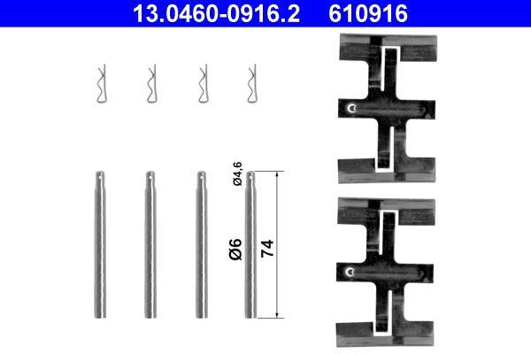 Kit acessórios de pastilhas de travão ATE ref. 13.0460-0916.2