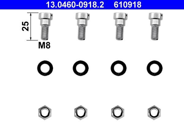 Kit d'accessoires pour plaquette de frein à disque ATE ref. 13.0460-0918.2