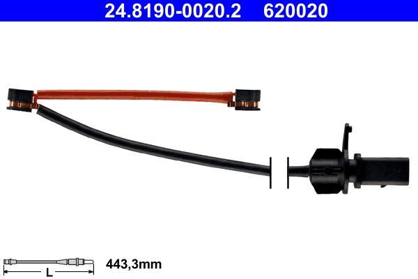 Contacteur de témoin d'usure (Témoin d'usure plaquettes) ATE ref. 24.8190-0020.2